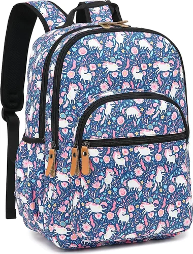 Vista 27 de Leaper Mochila para laptop para mujer: linda mochila floral para escuela, universidad, viajes, trabajo, mochila ligera para niños, Negro margarita
