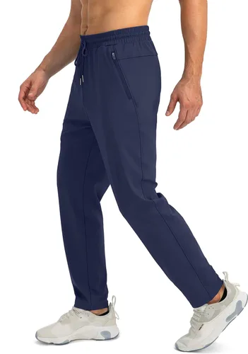 Vista 2 de G Gradual Pantalones deportivos para hombre con bolsillos con cremallera, pantalones deportivos cónicos para entrenamiento, correr, correr