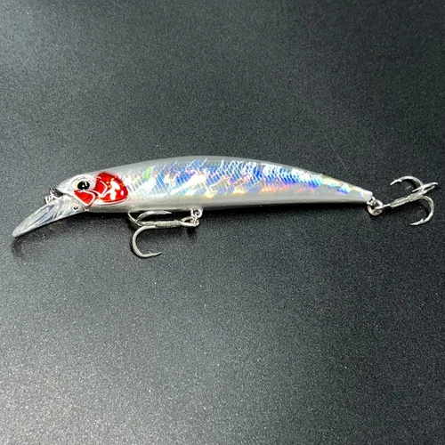 Vista 5 de Juego de 3 señuelos de pesca iridiscentes de pececillos – cebos de baño de 5 pulgadas, fundición ultra larga, plástico de alto índice, multicolor