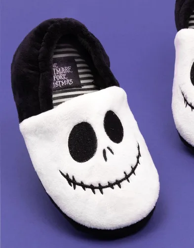 Vista 6 de Disney The Nightmare Before Christmas Pantuflas para niños Jack Skellington, Negro