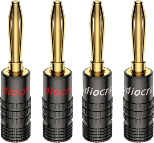 Vista 13 de Tertullus BFA - Enchufes tipo banana de 24 quilates chapados en oro de 24 quilates, bloqueo de doble tornillo para cine en casa, placa de pared