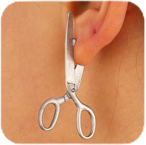 Vista 11 de Pendientes de espada gótica, estilo punk, aretes de daga de cristal con diamantes de imitación, joyería gótica de Halloween, joyería caprichosa A1