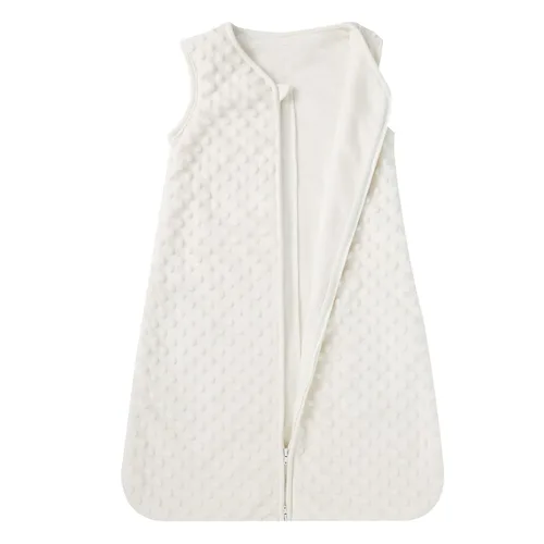 Vista 2 de DaysU Minky - Saco de dormir de felpa con puntos relajantes sin mangas con cremallera de 2 vías saco de dormir TOG 20 de felpa para bebés recién