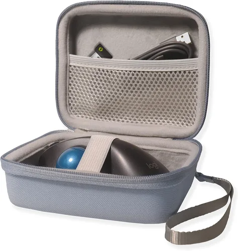 Vista 3 de Funda para mouse Ergo M575, M570, mouse inalámbrico Trackball, mouse ergomomómico, organizador para mouse de bola de pista, disco duro, hub USB C