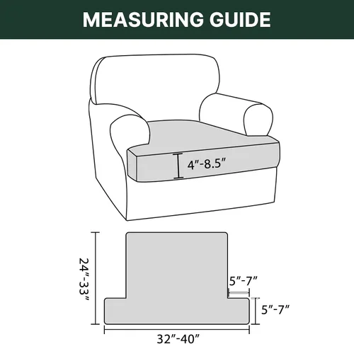 Vista 2 de H.VERSAILTEX Funda elástica para sillón con cojín en forma de T, fundas de cojín en T para sillón y sofá de sala de estar, funda para sofá, funda