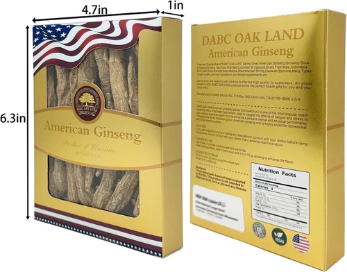 Vista 2 de Rebanadas de ginseng americano de Wisconsin, DOL American Wisconsin - Rodajas de ginseng para té, energía para hombres y mujeres, la salud mental