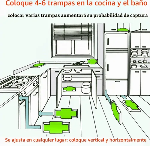 Vista 5 de Trampas para cucarachas, trampas de pegamento con cebo, trampa para cucarachas aptas para mascotas (5 unidades)