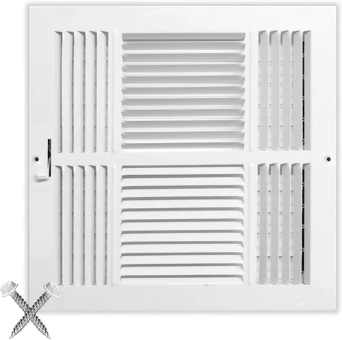 Vista 39 de HVAC Premium Rejilla de Suministro de Aire de 1 Vía de 10'' X 6'' - Tapa de Ventilación y Difusor - Cara Plana Estampada - Blanco