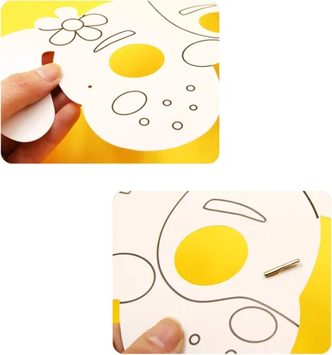 Vista 4 de DIY Blank Paper Graffiti MasksKids Jungle Animal Coloring Masks
