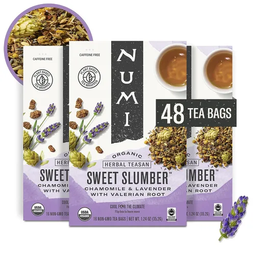 Vista 11 de Té de cúrcuma, Amber Sun, Numi Organic Mezcla de té de cúrcuma de hierbas con rooibos y especias