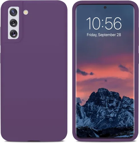 Vista 2 de Funda diseñada para Galaxy S21 FE, silicona líquida de goma a prueba de golpes, forro de tela de microfibra suave, compatible con Galaxy S21 FE