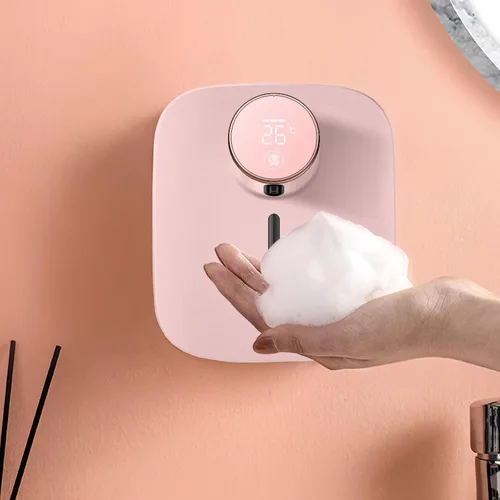 Vista 10 de Dispensador automático de jabón sin contacto, dispensador de jabón de espuma de 5 niveles visuales, tanque de almacenamiento de líquido de 11.3