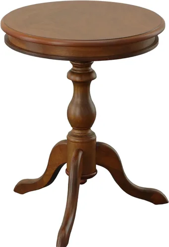 Vista 10 de Carolina Chair & Table Glida - Mesa auxiliar redonda para decoración del hogar, muebles de estilo clásico, torno de madera, base de pedestal