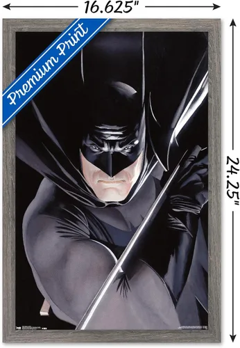 Vista 3 de Trends International DC Comics Batman - Póster de pared de retrato, 14.725 x 22.375 pulgadas, versión enmarcada de madera de granero