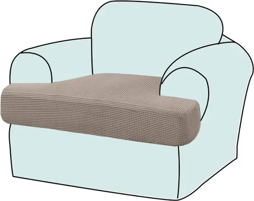 Vista 32 de Funda elástica para sillón con cojín en forma de T, funda de cojín individual para cojín de silla en forma de T, protector de tela jacquard gruesa