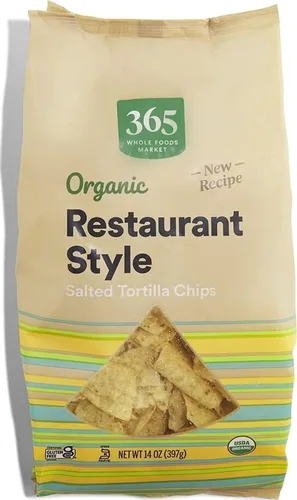 Vista 10 de 365 by Whole Foods Market, Chips de tortilla de maíz azul orgánico, 12 onzas