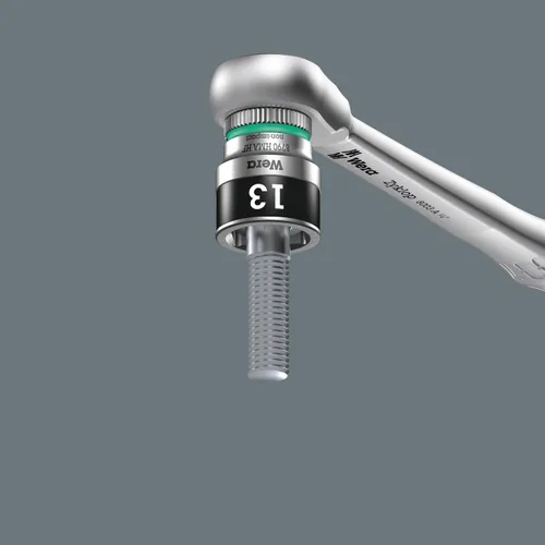 Vista 23 de Wera 05003756001 8100 SA 12 HF Zyklop Juego de trinquete metálico con palanca de interruptor, 1/4" accionamiento, métrico, 13 piezas