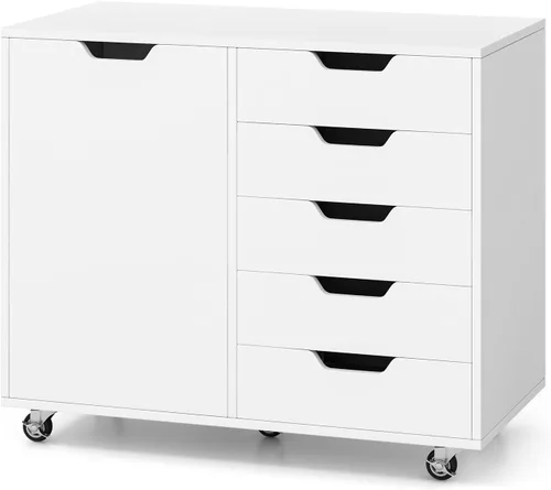 Vista 9 de Archivador lateral, soporte de madera para impresora con Blanco