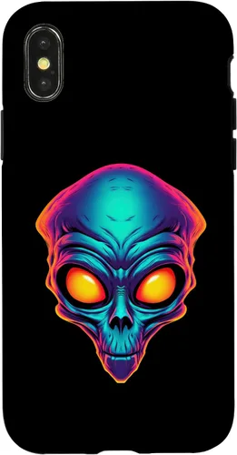 Vista 7 de iPhone 13 Pro Max Scary Alien Face UFO Alien Head Funny Alien Case