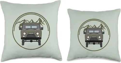 Vista 3 de UAZ Buchanka 452 Offroad Minivan Geländewagen Buchanka UAZ 452 Off-Road 4x4 Minivan - Almohada de campamento, 16 x 16 pulgadas, multicolor