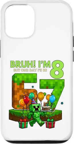 Vista 28 de Bruh I'm 8 But One-Day I'll Be 67 Retro 8th Birthday Kids Case for iPhone 17