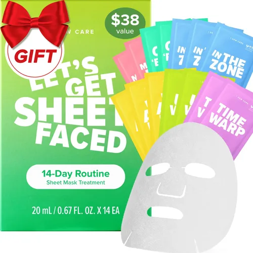 Vista 8 de I DEW CARE Paquete variado de mascarillas de hoja de colágeno con parches para los ojos, mascarillas faciales coreanas de 5 días, mascarilla facial