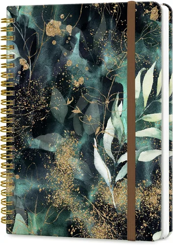 Vista 8 de Cuaderno de Diario en Espiral, Cuadernos Lindos A5 para Mujeres y Hombres, Cuaderno de Tapa Dura con Rayas Universitarias para Trabajo y Toma