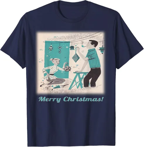 Vista 9 de Árbol de Navidad Retro Mcm playera clásico Par decoraciones, mujer XL, Asphalt