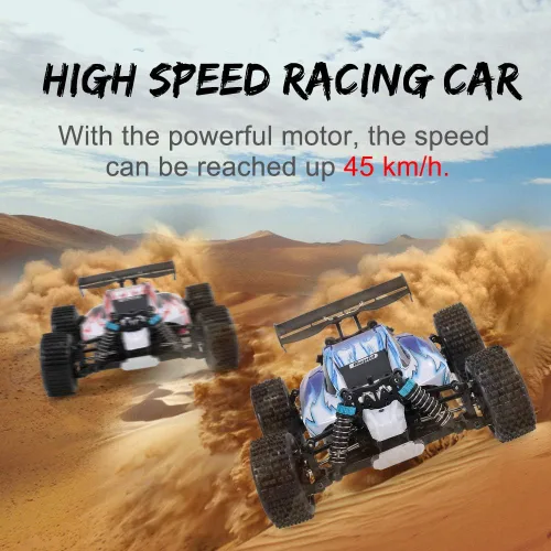 Vista 3 de GoolRC WLtoys A959 RC Car, 1:18 Escala 2.4Ghz Vehículo de Control Remoto Camiones todoterreno, 4WD 45KM/H Carreras de Alta Velocidad Buggy Car RTR
