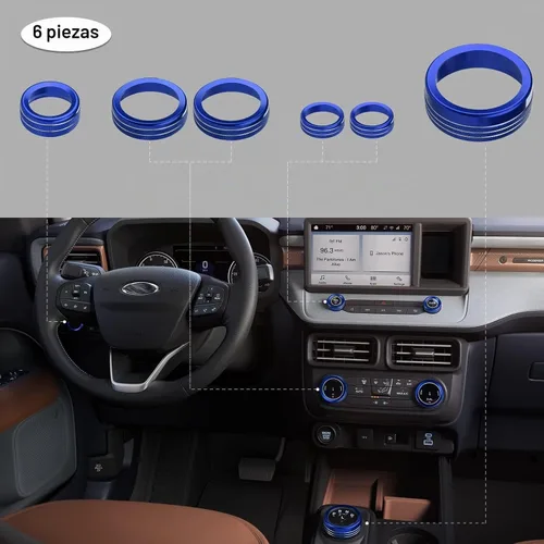 Vista 2 de 6 piezas Compatible con Ford Maverick 2024 2023 2022 Accesorios (No Compatible con 2025) Cubiertas de Consolas Centrales Interiores del Automóvil