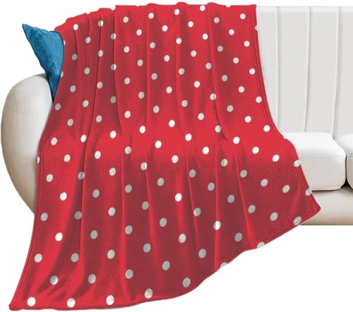Vista 19 de Manta de felpa de lunares blanco aguamarina, suave y acogedora, manta de franela para todas las estaciones, para sofá, cama, 40 x 50 pulgadas