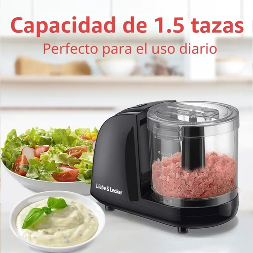 Vista 6 de Liebe&Lecker Mini procesador de alimentos, mini picadora de 1.5 tazas para cortar verduras, ajo, cebolla y carne Vegetable Chopper For Onions