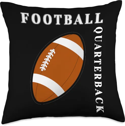Vista 4 de Football Quarterback QB Vertical Logo Throw Pillow