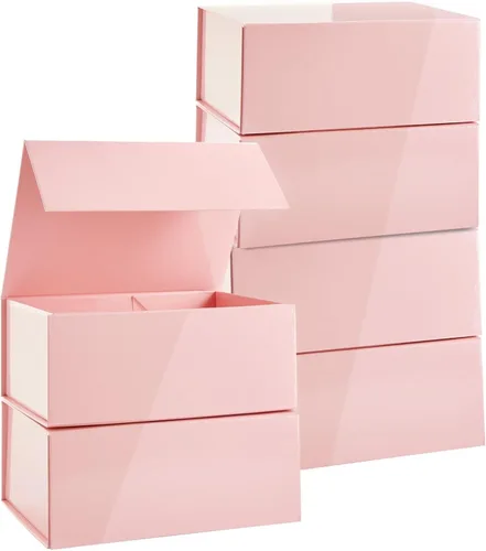 Vista 10 de Stockroom Plus Cajas de regalo magnéticas con tapas, 9.5 x 7 x 4 pulgadas, color negro brillante, paquete de 6 unidades, cierre magnético seguro