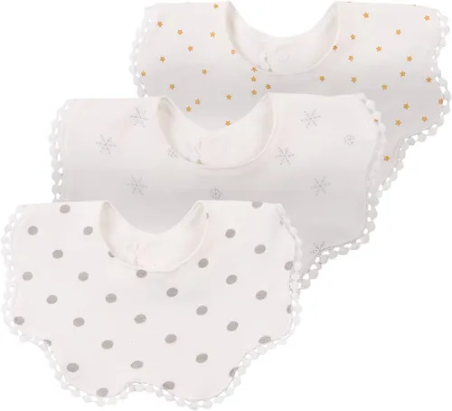 Vista 7 de Bamery Baberos tipo bandana para bebé, baberos de algodón blanco para babeo y dentición, absorbentes para niños y niñas