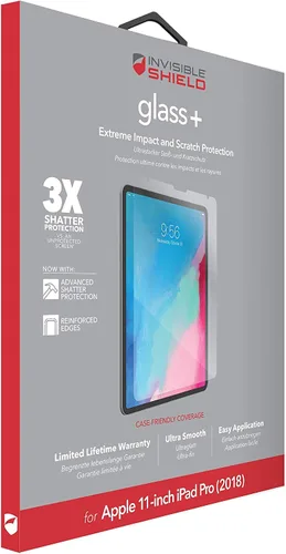 Vista 3 de Invisible Shield ZAGG InvisibleShield Glass Plus - Protector de pantalla de vidrio templado hecho para Apple iPad Pro de 11 pulgadas, transparente