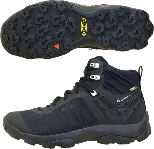 Vista 5 de KEEN Venture Botas de senderismo impermeables de altura media para hombre, Noche AzulCuervo
