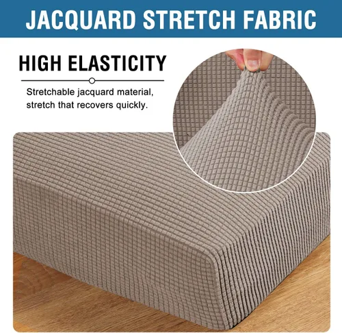 Vista 12 de H.VERSAILTEX - Fundas elásticas para cojín de sofá individual, fundas de asiento para silla de sofá, protector de cojín con tejido jacquard de sarga