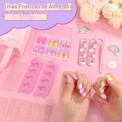 Vista 2 de Juego de 144 uñas postizas a presión, bonitas uñas acrílicas para regalo Linda estrella.