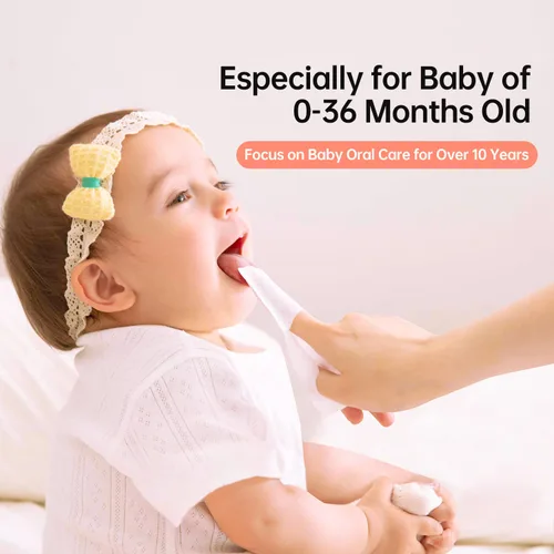 Vista 6 de Tongueclear Toallitas Secas para Niños Pequeños y Bebés, Toallitas Premium para Dientes y Encías de 0-36 Meses, Limpiador de Lengua Mejorado