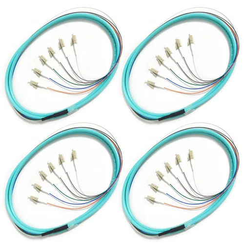 Vista 22 de 6 hilos multimodo OM1 62.5/125 ST-UPC fibra coleta, ST OM1 fibra óptica coleta, incluye 6 mangas de protección de fibra óptica de empalme de fusión