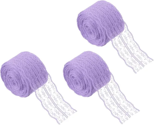 Vista 70 de MECCANIXITY 8 Yard Lace Trim Ribbon, 0.9 Inch Wide Vintage Floral Pattern Crochet Lace Edge Ribbon Trimming for DIY Sewing Crafts Gift Wrap Wedding