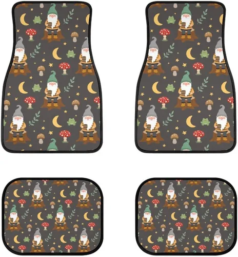 Vista 9 de Delerain Black Bear Night Trees - 4 alfombrillas delanteras y traseras de goma para piso de automóvil, alfombrillas para todo tipo de clima, ajuste