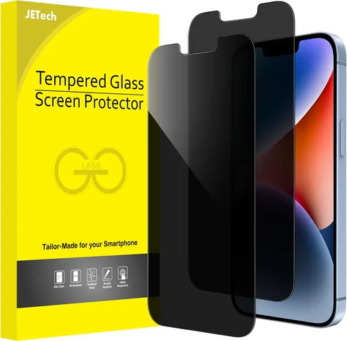 Vista 8 de JETech Protector de pantalla de privacidad para iPhone 14 Plus de 6.7 pulgadas, película de vidrio templado antiespía, 2
