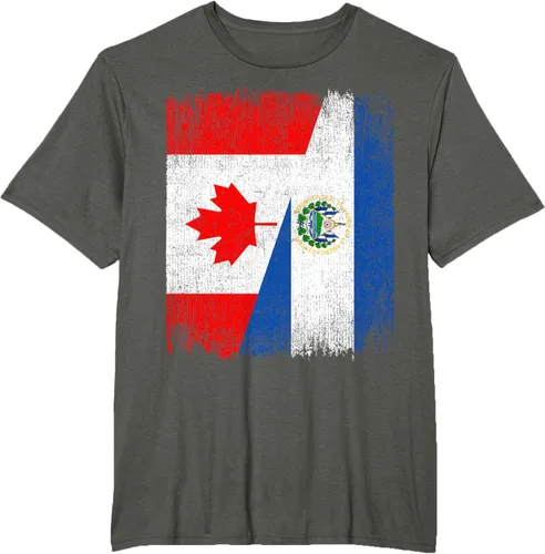 Vista 7 de Camiseta Half Canada El Salvador Flag Canadian Salvadoran Pride Roots