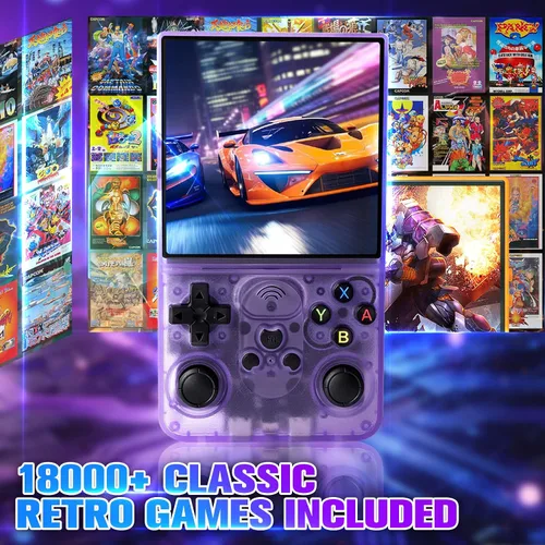 Vista 2 de S600 - Consola de juegos portátil retro, pantalla IPS de 4 pulgadas 720p, 128 GB con más de 18,000 juegos preinstalados, batería de 3500 mAh para un