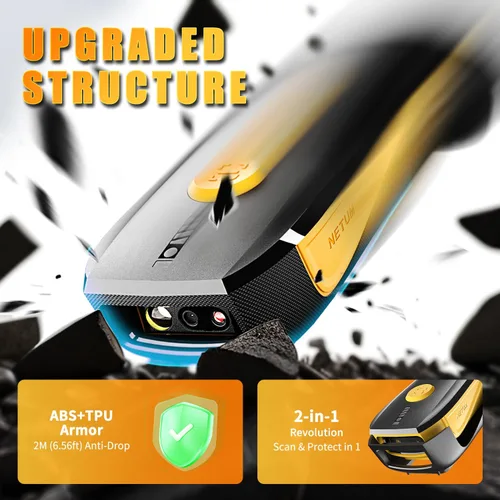 Vista 4 de NETUM CS7501 Escáner de código QR - Escáner de código de barras Bluetooth actualizado, mini lector de código de barras portátil 1D y 2D para gestión