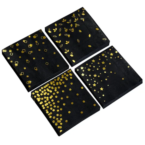 Vista 10 de 100 Servilletas Rosas - 4 Diseños Surtidos l Servilletas de Cóctel de 3 Capas Dobladas 5 x 5 Pulgadas l Servilletas de Bar Servilletas Desechables