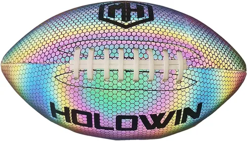 Vista 10 de Balón Holográfico Luminoso Iluminado Reflectante para Juegos Nocturnos y Entrenamiento, Brilla en la Oscuridad, Gran Regalo de Juguetes de Fútbol