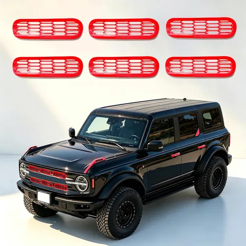 Vista 10 de sukemichi Insertos de parrilla de malla frontal para Ford Bronco Big Bend 2021, 2022, 2023, 2024, 2025, 2026, accesorios exteriores de 2 puertas, 4